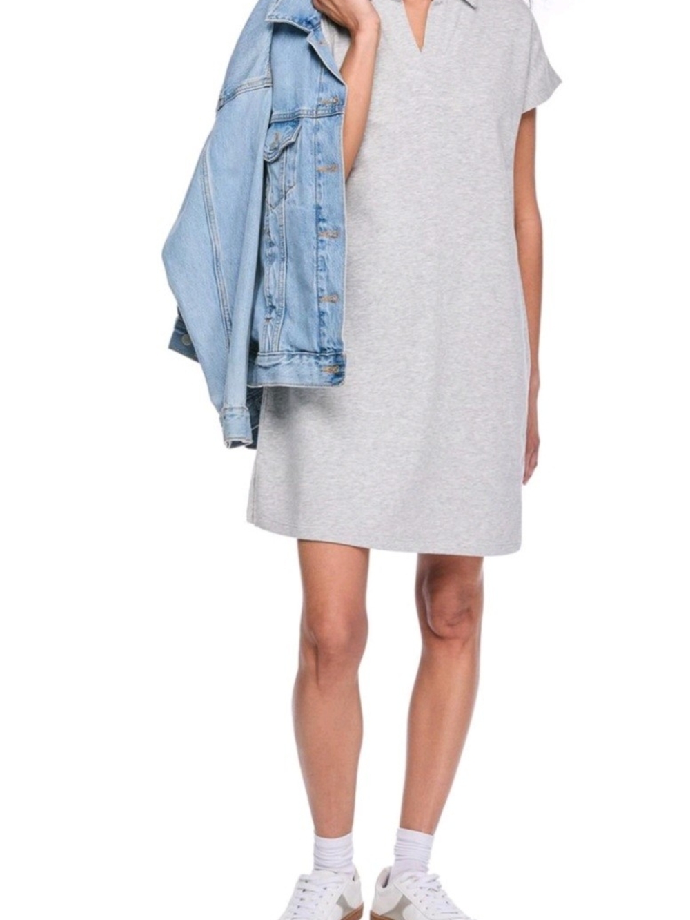 Y2K Casual Iyla Women's Athleisure Split Neck Dress 2side Pocket
